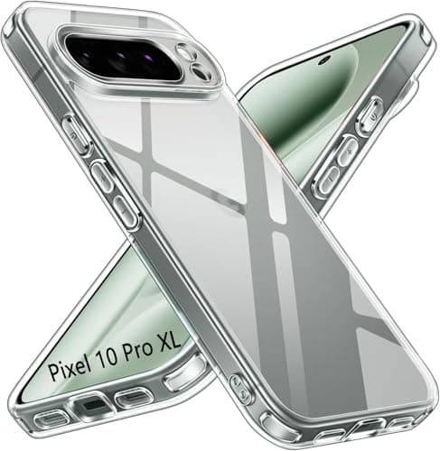 Image of For Google Pixel 10 Pro XL Case - Raised Corner, Slim, Shockproof, Flexible TPU Gel Rubber Soft Silicone Protective Case Cover For Pixel 10 Pro XL (Clear)