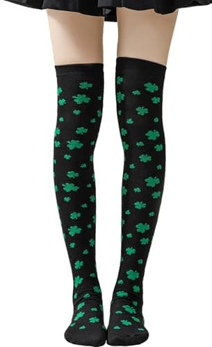 Image of YeeHeen Over Knee High Long Socks for Women Funny Casual Thigh High Socks Black
