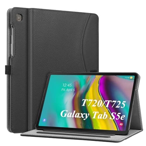 Image of FINTIE Case for Samsung Galaxy Tab S5e 10.5 2019 (SM-T720 / T725), Multi-Angle Viewing Stand Cover with Pocket Auto Sleep/Wake Feature, Black
