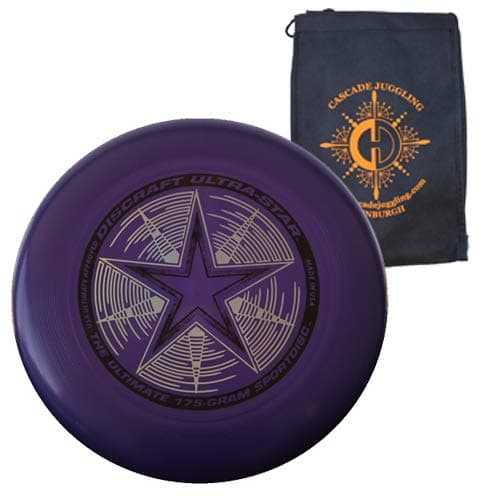 Image of Discraft Ultrastar 175g Flying Disc - Ultimate Frisbee Competition Spec - Includes Cascade Juggling Bag (Purple)