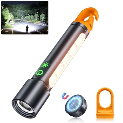 Image of Torch LED Super Bright 1000000 Lumen,Magnetic Rechargeable Torch,Battery Powered Long Lasting Flashlight Torches with 9 Modes&COB、Tail Hook,Waterproof Zoomable for Camping,Hiking,Emergency,Dog Walking