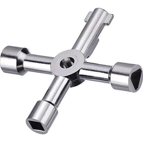 Image of WILLBOND 4-Way Multi-Functional Utilities Key for Electric Cupboard Cabinet Opening Key (Silver)