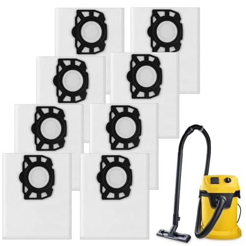 Image of 8 Pack Karcher Vacuum Bags, Vacuum Cleaner Bags Compatible with Kärcher WD 2 Plus, WD 3, WD 3 Battery, KWD 1, KWD 2, KWD 3, MV 3, WD 3.200 to WD 3.800 M, SE 4001, SE 4002