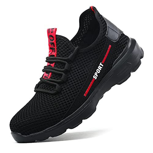 Image of YUTCRE Safety Shoes Men Women Composite Toe Cap Trainers Ultra Lightweight Industrial Construction Work Sneakers (Color : Black, Size : 7 UK)