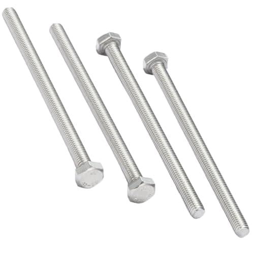 Image of AMLOOPH M10 Bolts, M10 X 120mm Hex Head Cap Screws - A2 Grade Stainless Steel Fully Threaded Hex Bolts for Metal Construction Work, Automotive Machinery (Pack Of 4)