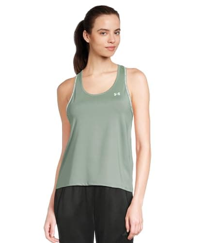Image of Under Armour Women's Tech Knockout Tank Top, (348) Silica Green / / White, L