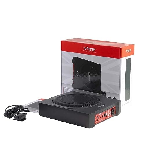 Image of VIBE Slick C10A 10inch Car Underseat Compact Slim Active Amplified Subwoofer Sub Bass Box Enclosure