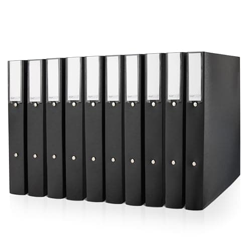 Image of Rapesco 1827 ECO 2-Ring Binder, 38 mm Spine, A4, Black, Pack of 10