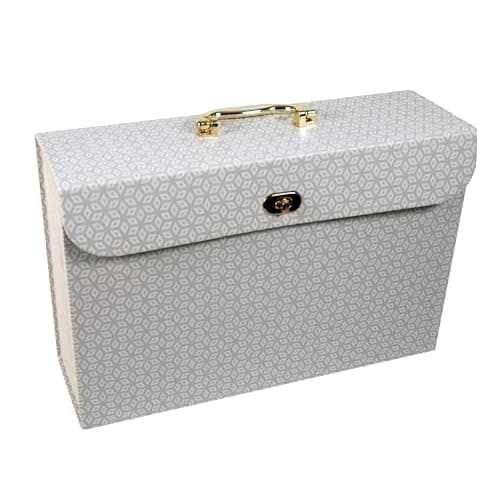 Image of Cathedral Products Chic Geometric 19-Pocket Expanding File Case with Gold-Coloured Accents | Stylish Document Organizer | A4 Size