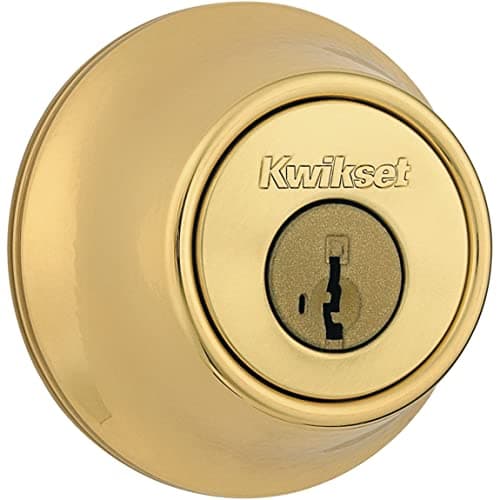 Image of Kwikset 96600-573 Polished Brass 660 Single Cylinder Deadbolt Featuring SmartKey Security, Round
