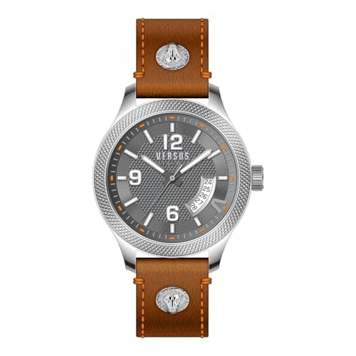 Image of Versus by Versace VSPVT2021 Men's Watch Real 44 mm Leather Strap, Strap.