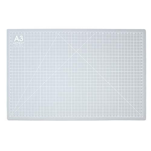 Image of Artway A3 Cutting Mat – Self Healing – Double Sided - Grid Markings in Centimetres/Inches, Grey