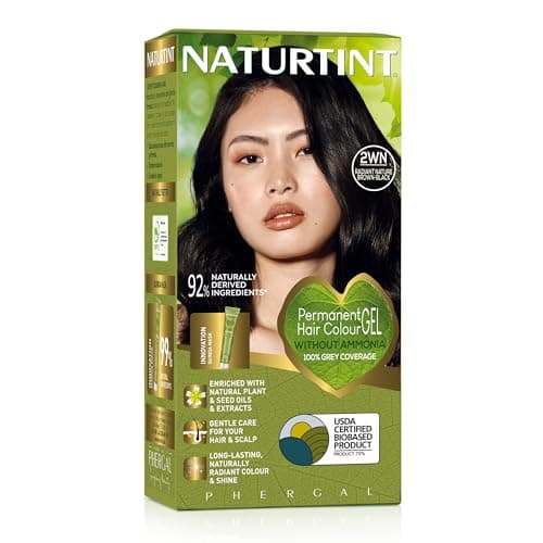 Image of Naturtint Permanent Hair Colour Gel 2WN Radiant Nature Brown-Black, Plant Enriched, Biobased, Ammonia Free, Long Lasting Grey Coverage and Radiant Colour, Nourishment and Protection