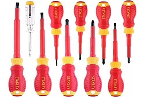 Image of Stanley FatMax VDE Insulated Phillips, Pozi & Slotted Screwdriver Set, 10 Piece