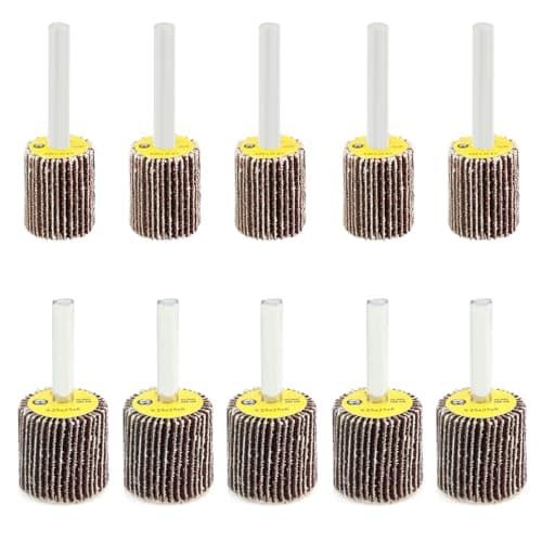 Image of ChgImposs 10 Pcs Abrasive Flap Wheel Sander Set, 80 Grit Sanding Wheel, Aluminum Oxide Sanding Flap Wheel for Grinding and Polishing, 20mm+25mm