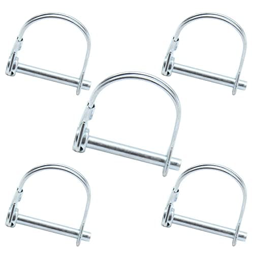 Image of CEEYSEE 5Pcs Shaft Locking Pin 6mm Trailers Lock Hitch Lock Pin Zinc Plated Carbon Steel Round Loop Safety Wire Lock Pin Length 45mm for Farm Trailers Trolley Wagons Lawn Garden Towing (KD.M6 X 45mm)