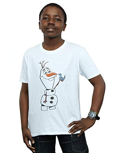 Image of Disney Boys Frozen 2 Olaf and Salamander T-Shirt White 3-4 Years