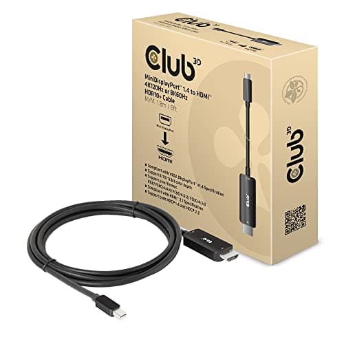 Image of Club 3D CAC-1187 MiniDisplayPort™ 1.4 to HDMI™ 4K120Hz or 8K60Hz HDR10+ Cable 1.8 m M/M