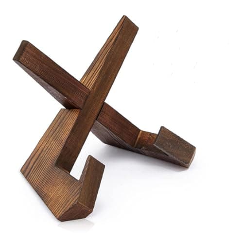 Image of Recipe Book Stand, Portable Cook Book Stand Wooden Cookbook Holder Display for Hands Free Reading Cookery Kitchen Tablet iPad Magazines