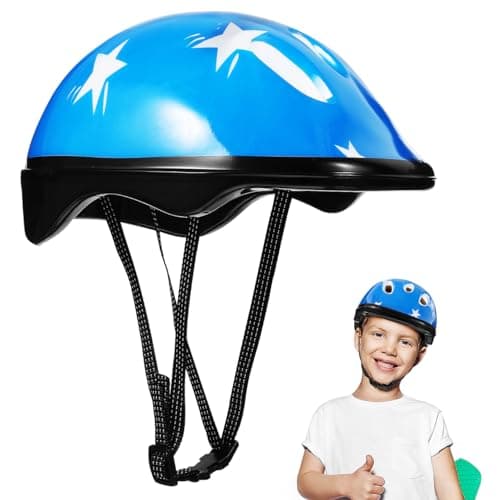 Image of Didiseaon Kids Bike Helmet: Adjustable Multi Sport Headgear for Youth Motorcycle Bicycle Cycling Skating Scooter Blue Design Outdoor Activity and Riding Gear Protection