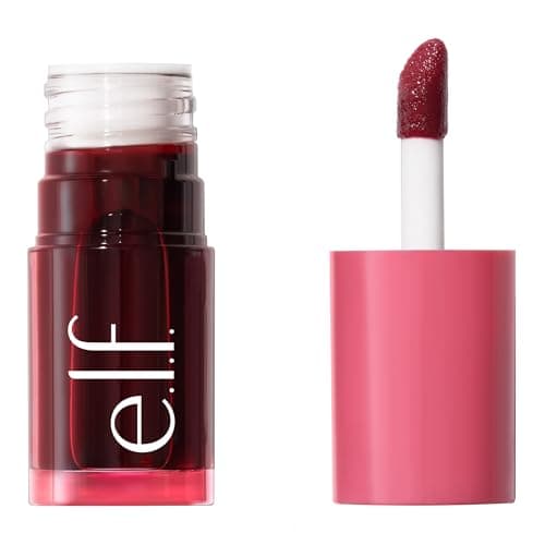 Image of e.l.f. Sheer For It Blush Tint, Multi-Use, Long-Lasting Lip & Cheek Make-up, Creates a Natural Flush Finish, Vegan & Cruelty-Free, Left On Red