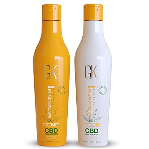 Image of GK HAIR Global Keratin Hemp Shampoo and Conditioner Sets (8.11 Fl Oz/240ml) Hydrating Strengthening Color Treated Damaged Repair Nourishing & Shine Infused with Organic Vegan Sulfate Paraben Free