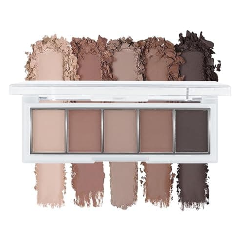 Image of BelleVive Neutral Nude Brown Eyeshadow Palette Makeup, 5 Colours with Velvety Matte Finish, Cool Toned Nude Taupe Eyeshadows, Natural Everyday Makeup, Long-lasting, 06#