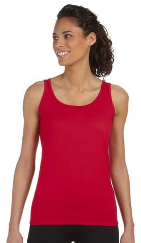 Image of Gildan Ladies Soft Style Tank Top Vest (2XL) (Cherry Red)