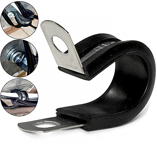 Image of (Pack of 5) Rubber Lined P Clips Cable Mounting Hose Pipe Clip Clamp Mikalor W1 Zinc (21mm)
