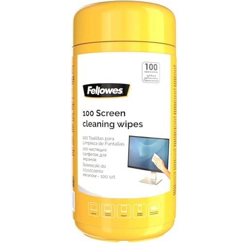Image of Fellowes 100 Screen and Keyboard Wipes Tub for Home and Office - Monitor/Laptop/iPad/Mobile Phone/Tablet Cleaning Wipes Singular Pack Multi
