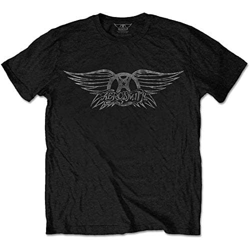 Image of Aerosmith Vintage Logo Official Tee T-Shirt Mens Unisex (Medium) Black