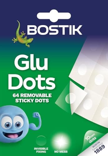 Image of ASA® Bostik Glu Dots 64 Sticky Dots Easy to Use Removable Double Sided Adhesive for Instant Fixing and Crafts Invisible Fixing No Mess Clear