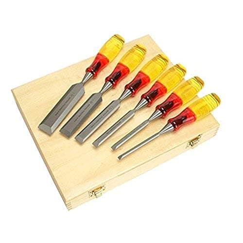 Image of IRWIN Marples M373 Split-Proof Bevel Edge Chisels 6-Piece Wooden Box Set, TM373S6