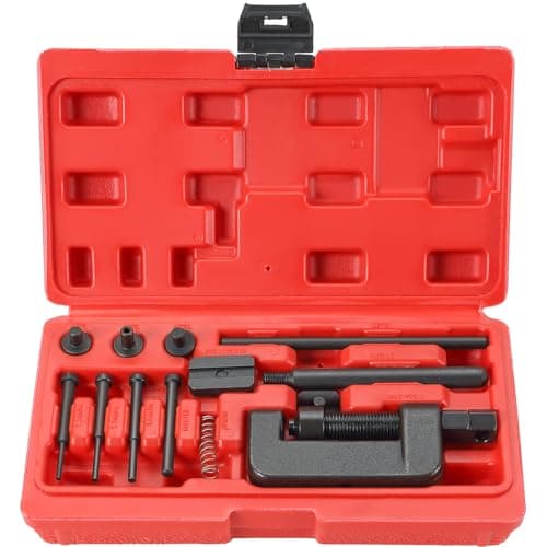 Image of DASBET Motorcycle Chain Breaker Rivet Cutter Chain Breaker 13Pcs Bike Cam Drive Set with Carrying Case Chain Cutter and Riveter for Motorcycle, Bike, ATV