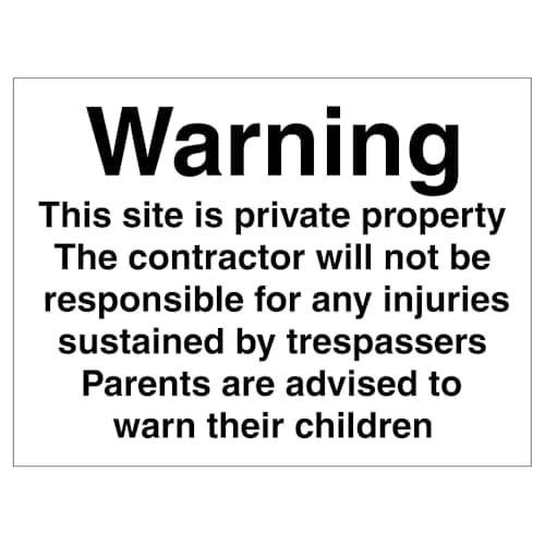 Image of V Safety Notice This Site Is Private Property - Correx® 600 x 450 mm Safety Sign