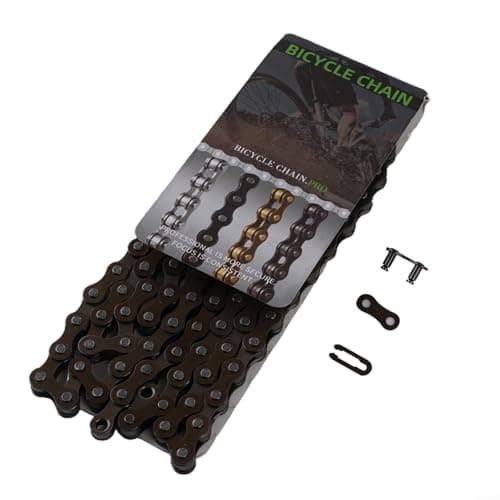 Image of ComfyHarbor Single Speed For Bike Chain 98/114 Links High Carbon Steel 1/2 x 1/8 Inch Heavy Duty Chain for Fixed Gear For Cruiser Tricycle Black(98 Link)