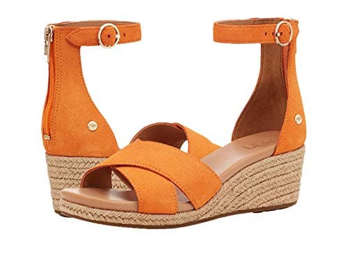 Image of UGG Women's Eugenia Wedge Sandal, California Poppy Suede, 5.5