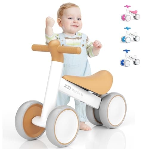 Image of XJD Baby Balance Bike 1 Year Old Toddler Ride On Toys for 10-24 Months Baby Trike Garden Toys First Bike 1 st Birthday Toys for Girls Boys Toddler bike No Pedals (Brown)