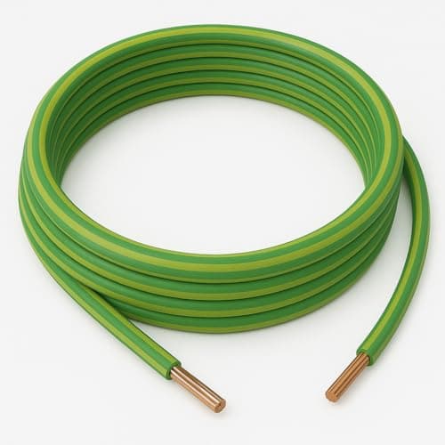 Image of 10.0mm Earth Cable 6491X Green & Yellow Round Solid Strand PVC | 2m Pack