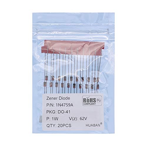 Image of 100PCS 1N4759A 1N4759 Silicon Planar Power Zener Diode 1W 62V DO-41 (DO-204AL) Axial Diodes 1 Watt 62 Volt