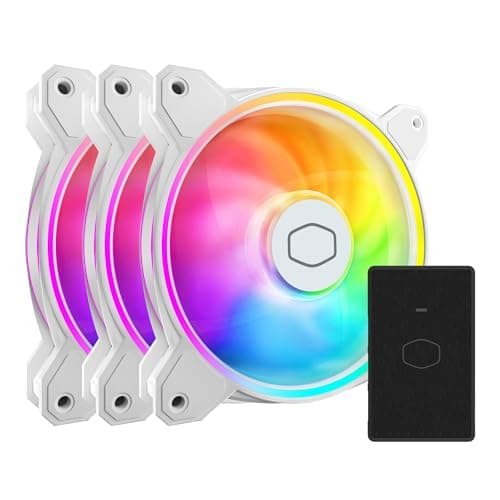 Image of Cooler Master MasterFan MF120 Halo² White 3-in-1 PC Case | Liquid Cooler | Air Cooler Fan, Dual Loop ARGB LED Rings, ARGB LED Rings, Dynamic PWM 120mm