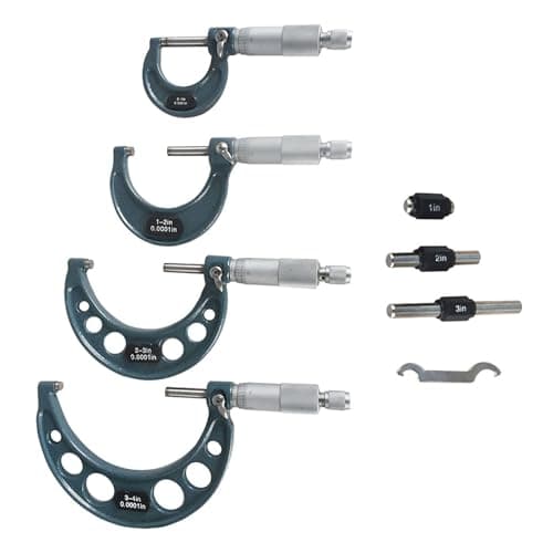 Image of kimllier 4Pcs 0-4 Inch Outside Micrometer Set Accuracy 0.0001 Inch