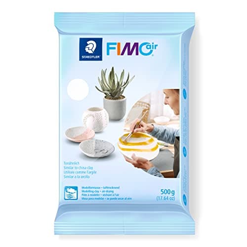 Image of STAEDTLER 8100-0 FIMOair Basic - Air Drying Modelling Clay, 500g - White (Pack of 1)