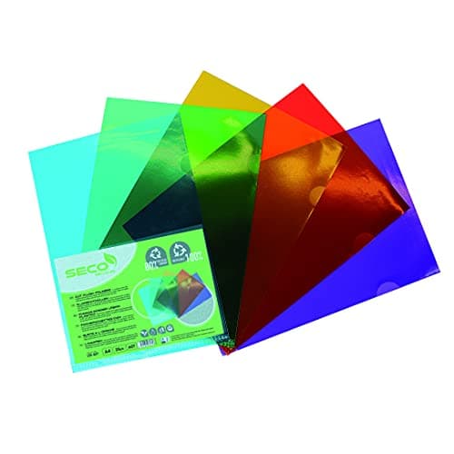 Image of Seco A4 Recycled Cut Flush Folder - Assorted Colours - (Pack of 25)