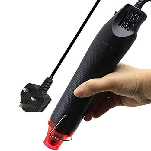 Image of Handheld Hot Air Gun, Homidic 2m Ultra-Long Cable Portable Heat Gun for DIY Shrink Wrapping, Plastic, Fabric, etc. Mini 300W Multi Function Electrical Heat Tool (Black Red Color)