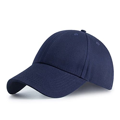 Image of HGDGears Plain Baseball Cap Snapback for Men - Classic 6 Panel Adjustable Sport Casual Sun Visor Hat (Navy)