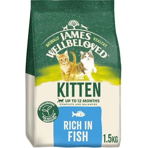 Image of James Wellbeloved Hypoallergenic Dry Cat Food for Kitten Fish 1.5 kg