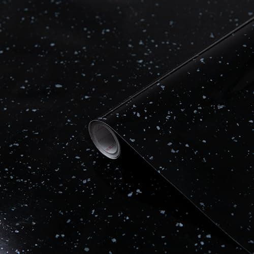 Image of d-c-fix vinyl wrap Black granite stone effect 45 cm x 2 m - sticky back plastic roll for furniture, kitchen & cupboards - contact paper sticker self adhesive film