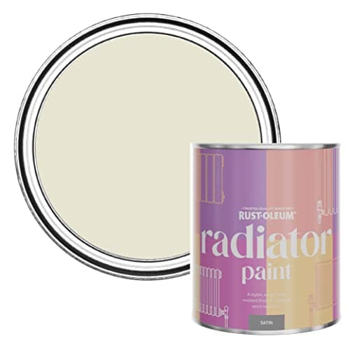 Image of Rust-Oleum Beige Heat Resistant Radiator Paint in Satin Finish - Oyster 750ml