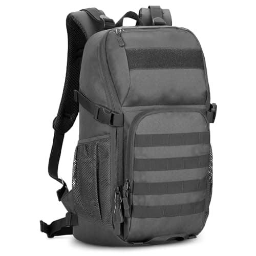 Image of HUNTVP 25L Military Tactical Backpack,Molle Assault Pack Rucksacks Laptop Backpacks for Men and Women Hiking Camping Trekking Hunting Traveling Outdoors (Grey-25L)